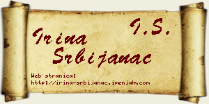 Irina Srbijanac vizit kartica